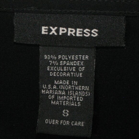 Express Black/White Floral Embroidered 3/4 Sleeve Cropped Top Size Small - Picture 6 of 6